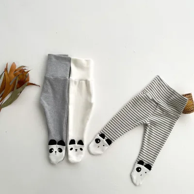 Baby Wrap Leg Pants Spring Autumn Animal Striped Solid Color Tights Infant Leotard Newborn Kids Cartoon Leggings