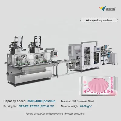 Single Sachet Wet Wipes Packaging Machine With Precise Sealing for Individually Wrapped Disposable Wipes
