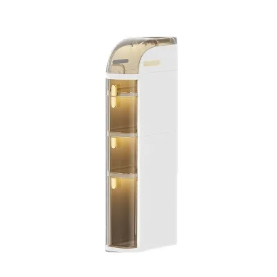 Bathroom Narrow Cabinet Household Plastic Organizer with Wheels Kitchen Movable Storage Rack