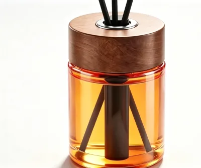Luxury Wood Lid Car Reed Diffuser 160ml Large Capacity Agarwood Fragrance Safe for Pregnant Baby Car Odor Removing Air Freshener