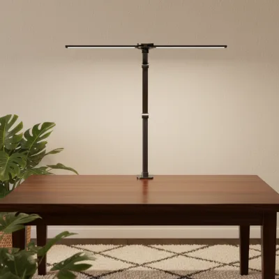 Cross-border Double-Head Clip Screen Learning Work Desk Lamp Hand Sweep Induction Eye Protection Intelligent Metal USB-Powered