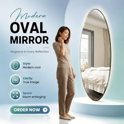 Factory Customized Wall Mounted Irregular Cosmetic Mirror Bedroom Dressing Frameless Bathroom Mirror