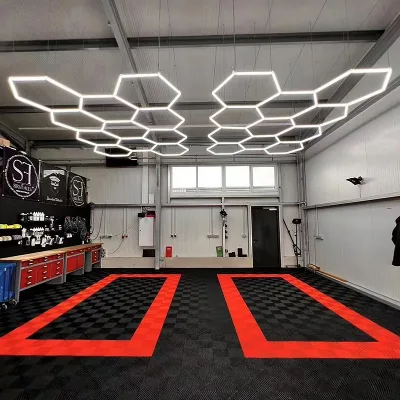 High Quality Mounted Hexagonal Honeycomb Hexagon Led Ceiling Light for Office Workshop Car Showroom Detailing