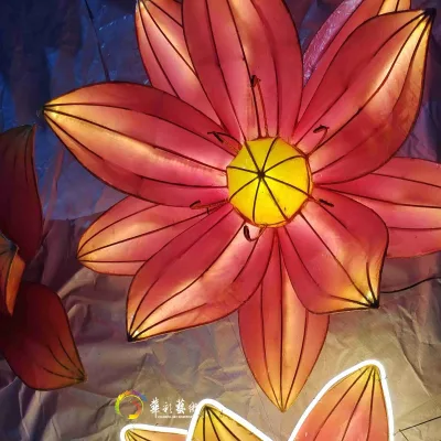 Customized Rigid Satin Flower Glowing for Night Tour Event Lighting Decoration for Halloween Chinese New Year