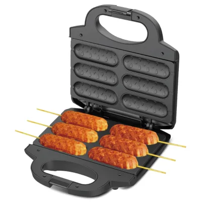 Household Hot Dog Sausage Maker Machine Quick and Easy Mix Any Batch 6 Corn Non-stick Plate Dog Maker