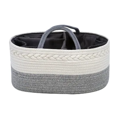 Baby Diaper Caddy Organizer Large Cotton Rope Nursery Storage Bin Basket Organizer Foldable Tote Bag