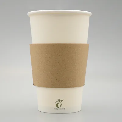 Coffee cups sleeve Custom logo Eco- friendly paper coffee cup Biodegradable hot drink sleevefor takeaway