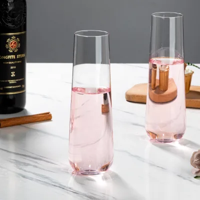 Elegant Longdrink Juice Glass Cup Clear Super-thin Stemless Champagne Flute Glasses