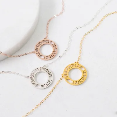 Stainless Steel Sieraden Personalized Pendant Necklace Family Necklace Mom Gift Custom Name Jewelry Modern Name Necklace
