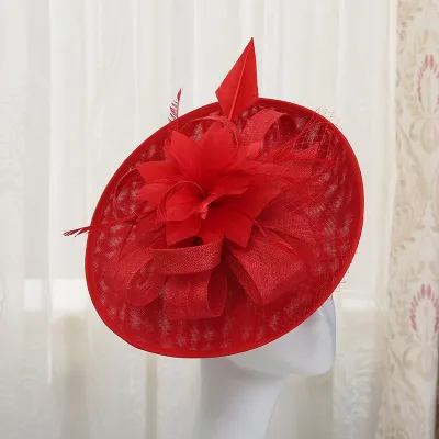 Wholesale Ladies Horse Racing Festive Party Top Hats Women Sinamay Feather Church Wedding Hats