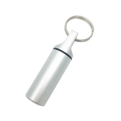 Custom Logo Flat-Head Pocket Pill Box Keychain Aluminium Alloy Portable Mini Pill Organizer Case Container for Purse