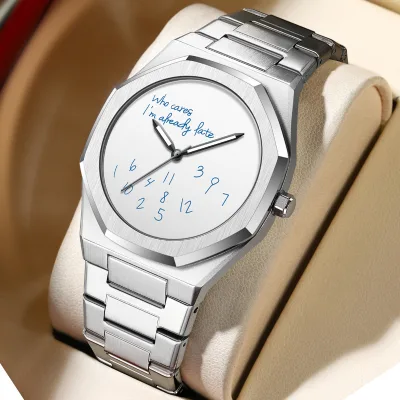 Cross-border Best-selling Mens Quartz Watch Premium-looking Stainless Steel Band 30M Water Resistant Fashionable Timepiece