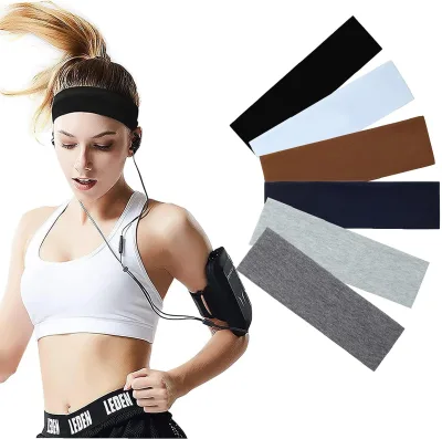 Women's Elastic Non-Slip Sports Fitness Hairband Cross-Border Yoga Solid Color Candy Headband