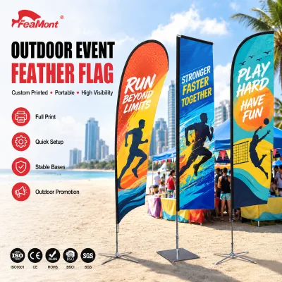 FEAMONT Custom Swooper Flag Event Teardrop Banner Outdoor Flying Flag for Triathlon Sport Meeting Branding Promotion Signage