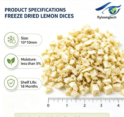 Wholesale Freeze Dried Lemon Dices Crispy FD Lemon Cubes for Tea Baking Snack