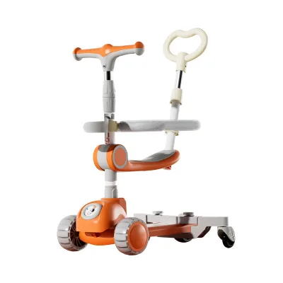 Doublecare 5-in-1 Kids Scooter Foldable Ride-on Push Balance Bike with Music for 10 Months to 14 Years