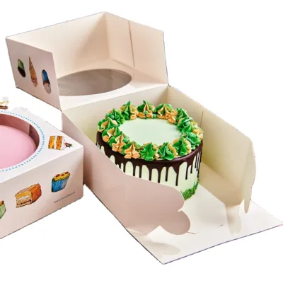 Wholesale Custom Design Cake Box White Cake Boxes in Bulk with Window
