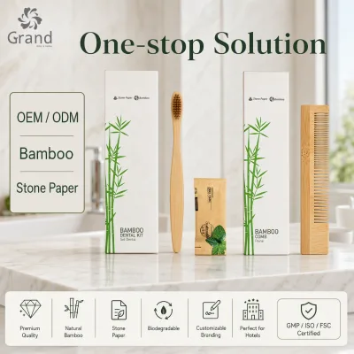 Wholesale Hotel Guest Kit Bamboo Dental Care Set Soap Comb and Vanity Accessories for Eco Hotels