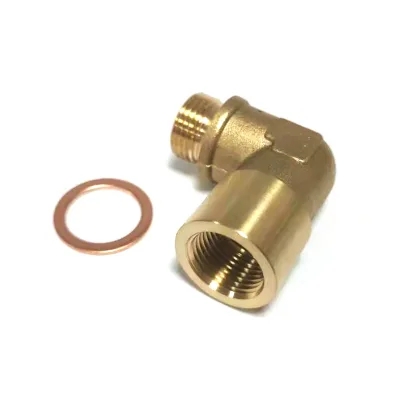 Rear Oxygen Sensor Installed-Engine Light Fix 90 Degrees Brass O2 Sensor Spacer Extension for Car Exhaust Catalytic Converter .