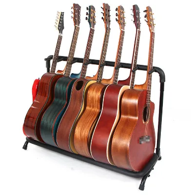 Multiple Guitar Display Rack Metal Stand for Displaying Musical Instruments Commercial Grade Stable Metal Rack