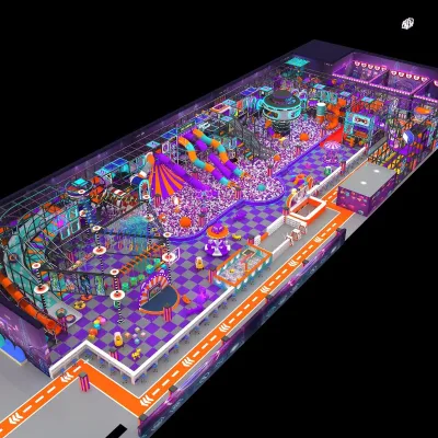 Space Themed Kids Sports Tube Slides Indoor Playground Soft Play Equipment Trampoline With Balls Pool