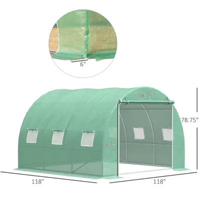 Custom Modern Greenhouses From China Complete Set Metal Frame Pressure Treated Green House for Planting Popular Nature Type