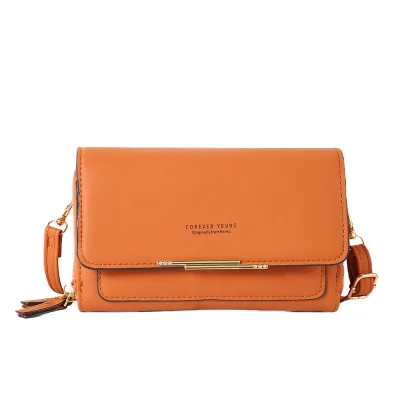 New Design PU Fashion Crossbody Bags Mobile Cell Phone Wallet Purse Pouch Zipper Closure Waterproof Eco-Friendly Adjustable