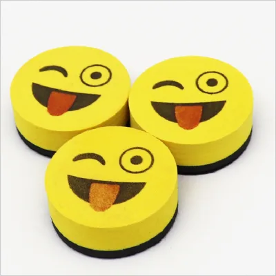Cartoon Face Felt Whiteboard Eraser with Customizable Size for School Classroom & Office