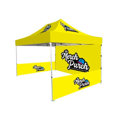 Custom Display Easy Assembly Portable Outdoor 10x10FT Pop Tent Fiberglass Frame Wheeled Carry Bag UV Resistant for Promotion