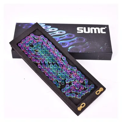 SUMC 9/10/11/12 Speed Colored Bicycle Chain Full Hollow Mountain/Road Bike Chain for Bicycle Parts