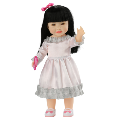 Plastic  Baby Girl Doll With Dress and Long Hair  Playing Girl Doll Gift for Kids