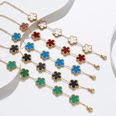 Fashion Jewelry Stainless Steel Gold Plated Shell Heart Butterfly Bracelet Non Tarnish Waterproof Eyes Chain Bracelet