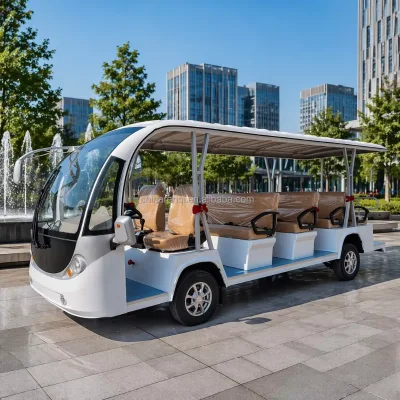 Exclusive 14 Seater Enclosed Electric Shuttle Bus Customizable Luxury Resort Mover High ROI Professional Fleet Supply Bus