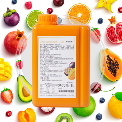 BODUO Fruit and Vegetable Juice Drink 1L Bottle Plastic Packing Mango Passion Fruit Juice Concentrate