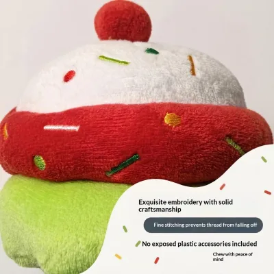Dessert Ice Cream Dog Plush Toy Built-in Sound Interactive Clean Teeth Intellectual Development Entertaining Playing Pet Toy