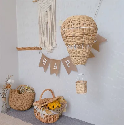 INS Handmade Rattan Hot air Balloon Decoration Kids Room Decoration
