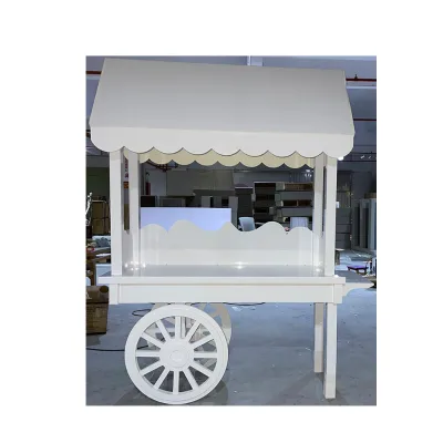 Hot-selling Candy Cart White Acrylic Dessert Cart for Birthday Party Backdrop