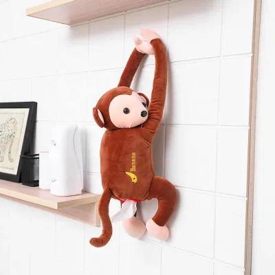 Cartoon Monkey Paper Napkin Tissue Box Home Car Paper Holder Organizer Portable Tissue Box Home Office Car Tissue Boxes