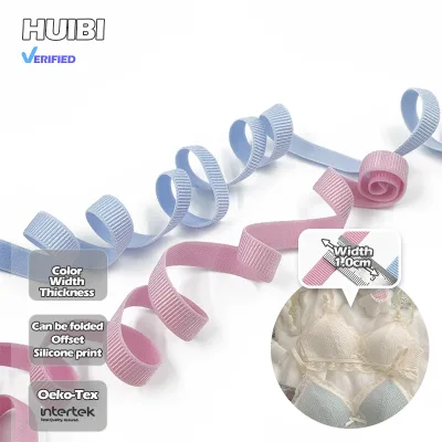 5164-10 Custom Logo Nylon Plush Bra Elastic Strap Anti slip Horizontal Jacquard Webbing Soft Underwear Band Wholesale 10mm