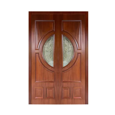 Solid Wood Double Door with Glass Paint Modern Design for Home or Hotel by Manufacturer's Foreign Trade Supply