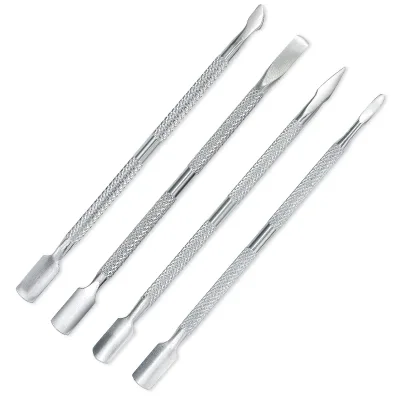 Steel Double-Ended Cuticle Pusher Nail Care Tool for Dead Skin Removal and Cleaner