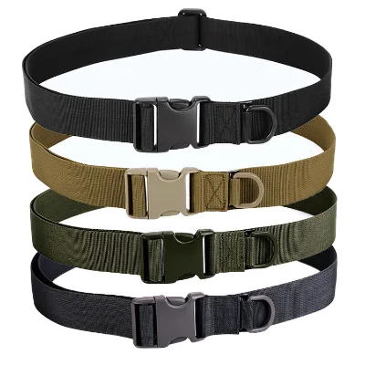 Outdoor Heavy Duty Custom Waist Adjustable Tactical Belt with Quick-Release Plastic Buckle Men Canvas Belt Safety Supplies