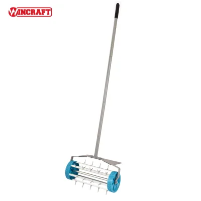 Manual Rolling Lawn Aerator with Fender Outdoor Garden Tool for Aerating Lawns Rotating Feature