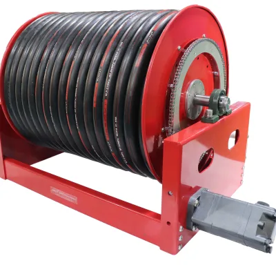 Motor auto retractable high pressure oil sewer water hydraulic hose reel with 1/2inch 1inch nozzle