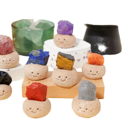 Wholesale Handmade Crystal Amethyst Raw Stone Elfin Mascot Modern Ornament-DIY Promotion Gift for Decoration