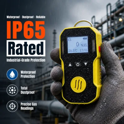 Bosean Sound Light Vibration Alarm Low Battery Alert Adjustable Alarm Threshold CH4 CO H2S O2 Portable Personal Gas Monitor