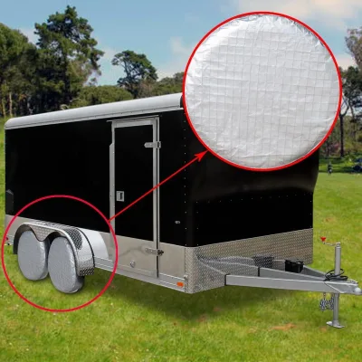 Tire Covers Wheel Covers 4 Pack Waterproof UV Proof Windproof Tire Protector for Truck, Trailer, SUV Universal Fit