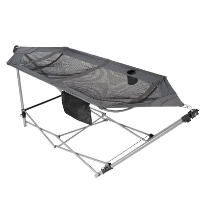 HitreeHigh Quality Strong PP PlasticPortable Folding Hammock for Patio Indoor Freestanding Sleeping Hammock Stand