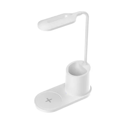 Modern Table Desk Lamp with LED Pen Holder ABS Wireless Charging Wireless Charger DC Power Supply
