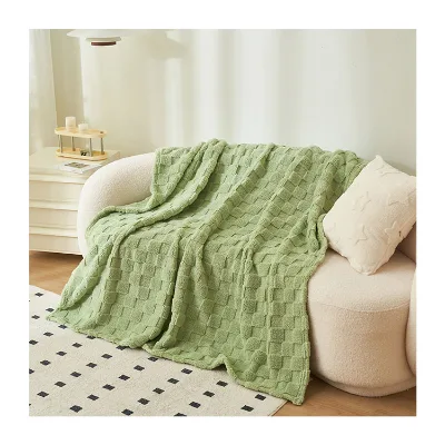 Sofa Bed Travel Bedspread Light Thin Mechanical Wash Flannel Blanket Plaids Super Warm Soft Blankets